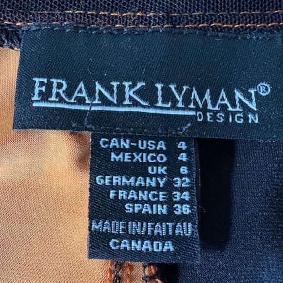 FRANK LYMAN long top/tunic sz US/CAN 4 multicolour animal print ruffled hem - Picture 3 of 15